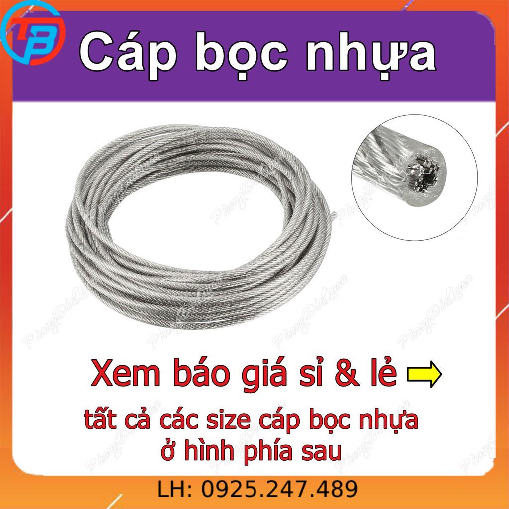 Cáp bọc nhựa (cáp thép bọc nhựa) cuộn 100 mét - Size 8 ly, 10 ly CÁP THÉP Thái Bình Vina