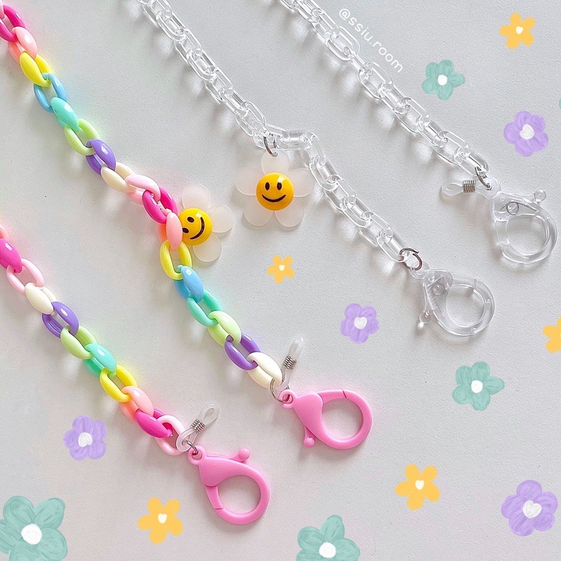 Dây đeo khẩu trang & mắt kính acrylic trong suốt nhiều màu xinh xắn tiện lợi | Mask Chain | ssiu.room | BigBuy360 - bigbuy360.vn