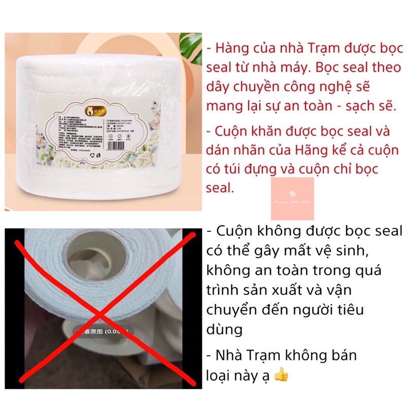 KHĂN LAU MẶT DÙNG 1 LẦN 100% BÔNG TỰ NHIÊN - CUỘN KHĂN GIẤY LAU MẶT ĐA NĂNG