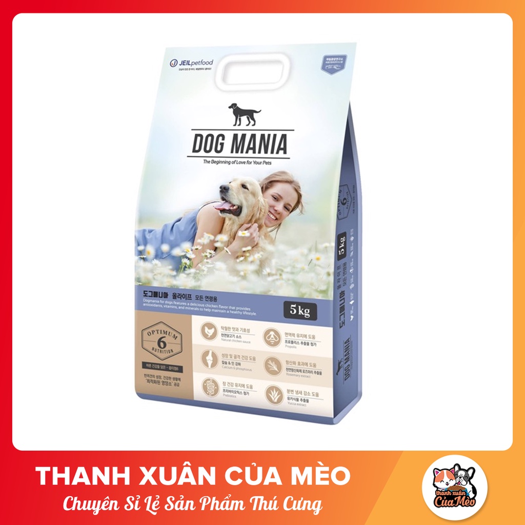 THỨC ĂN HẠT CHO CHÓ DOG MANIA (HÀN QUỐC) - 5Kg ( thức ăn khô,thức ăn hạt )