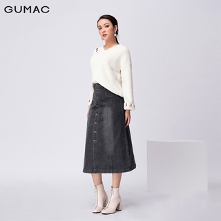 Chân váy jean đính nút GUMAC VJA11236
