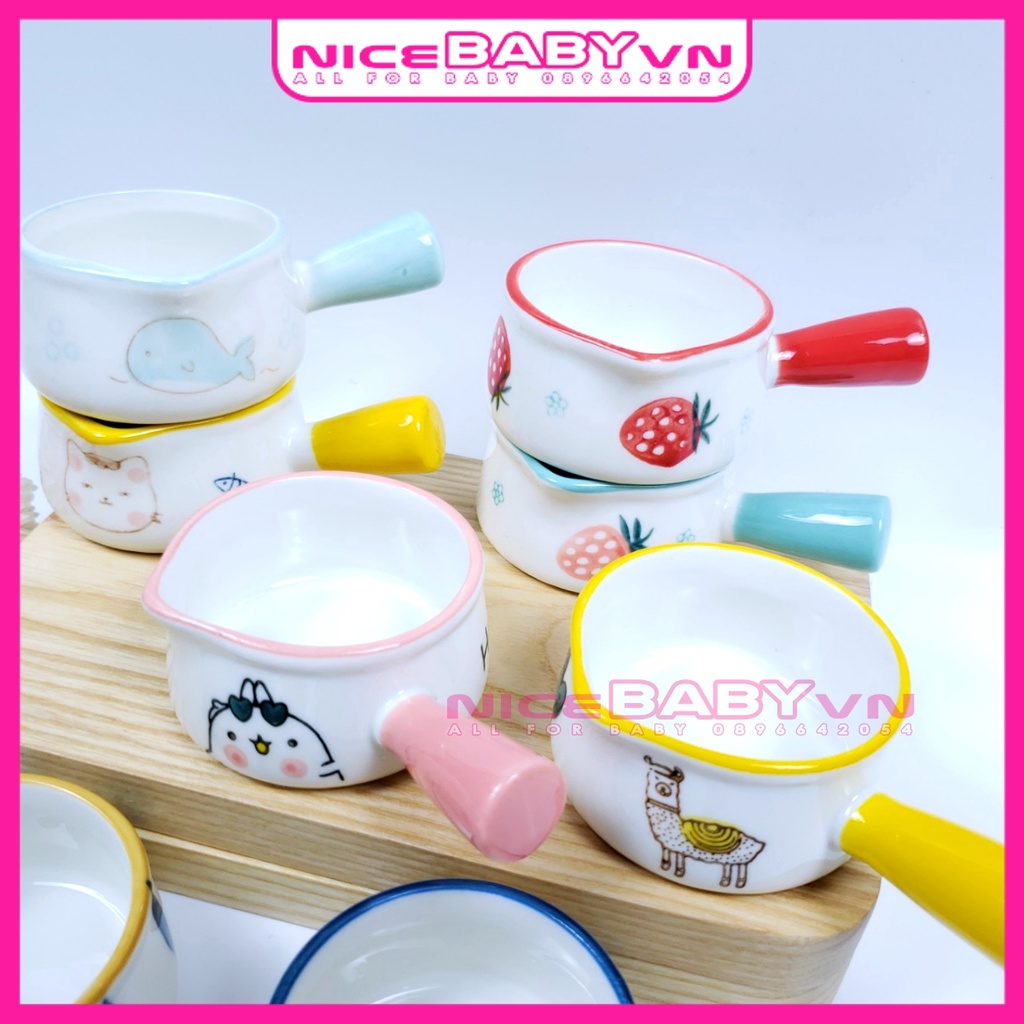 Bát Ăn Dặm Hình Gáo Gốm Sứ Dễ Thương Cho Bé NiceBabyVn