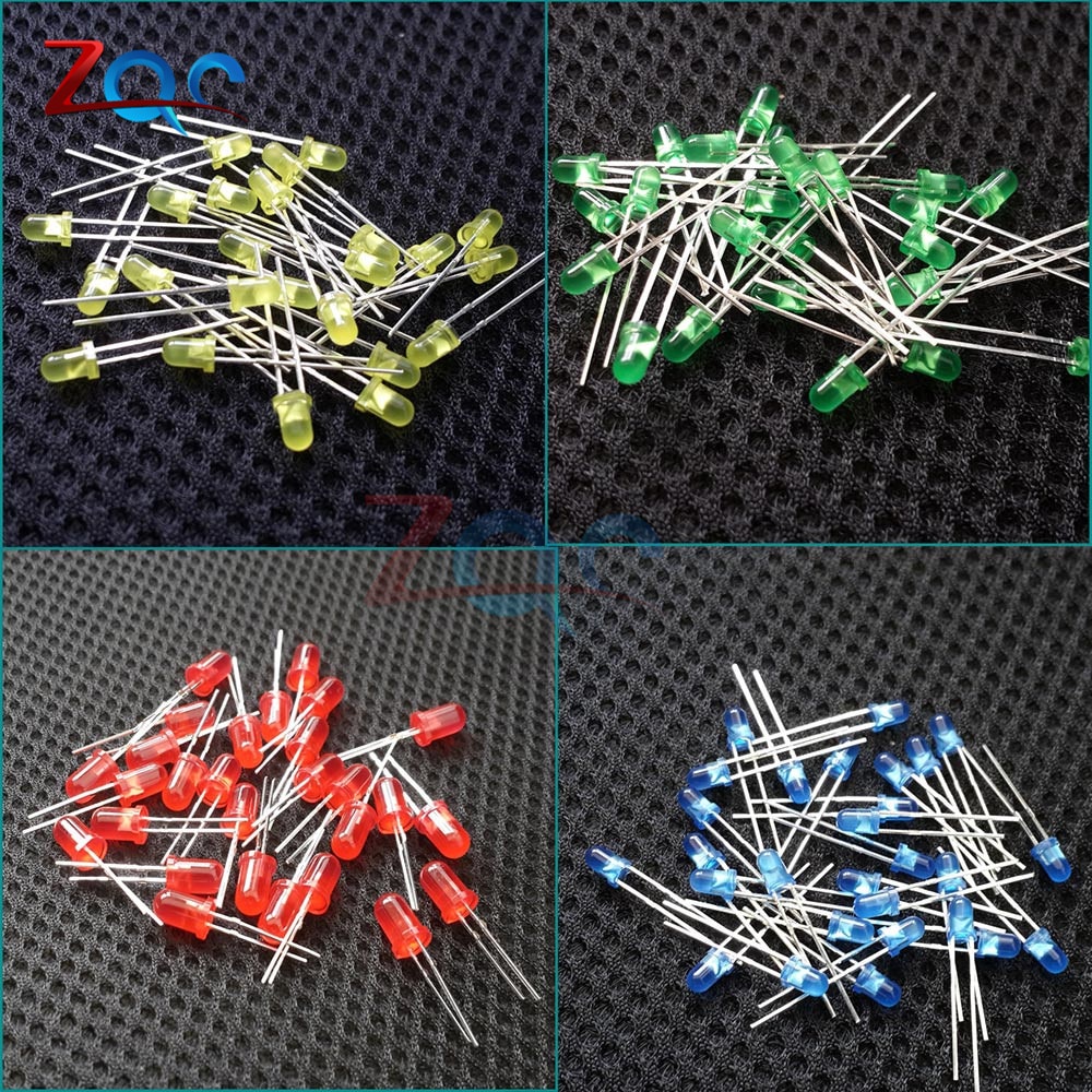Set 100 Đi Ốt Đèn Led 3mm Nhiều Màu Sắc