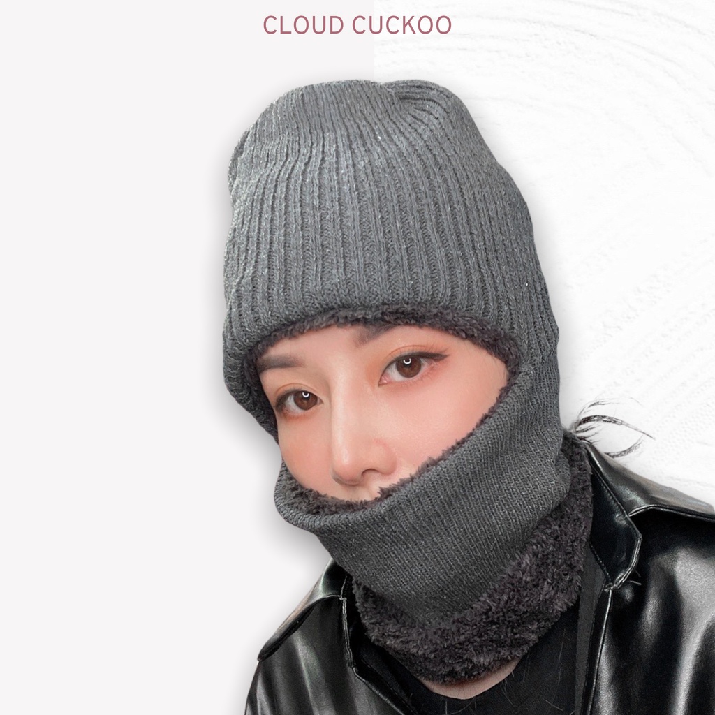 Mũ Len Trùm Mặt Lót Lông Siêu Ấm - Mã Số: ML051125