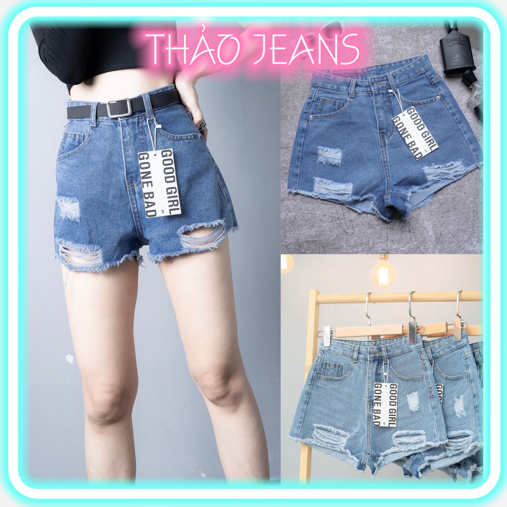 [MẪU NHÀ MẶC] QUẦN SHORT NỮ LƯNG CAO, VẢI MỀM MỊN, QUẦN ĐÙI JEAN NẮP TÚI RÁCH ÍT - {HOT TREND}