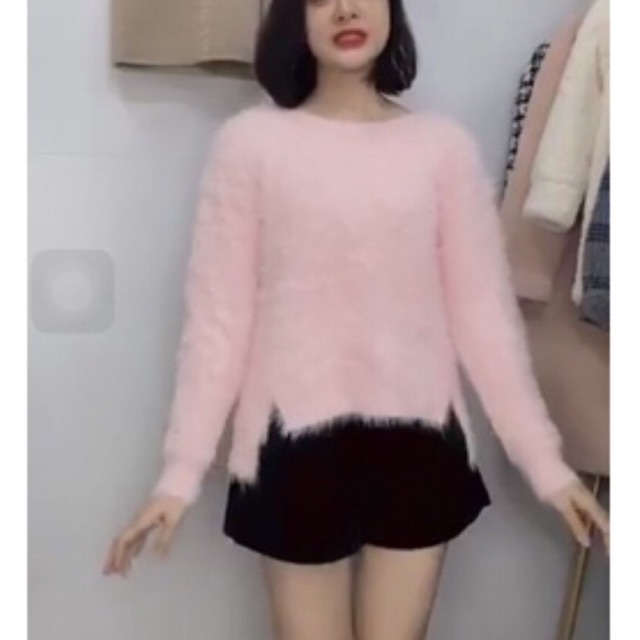 Áo Lông Thỏ Màu Hồng Phấn