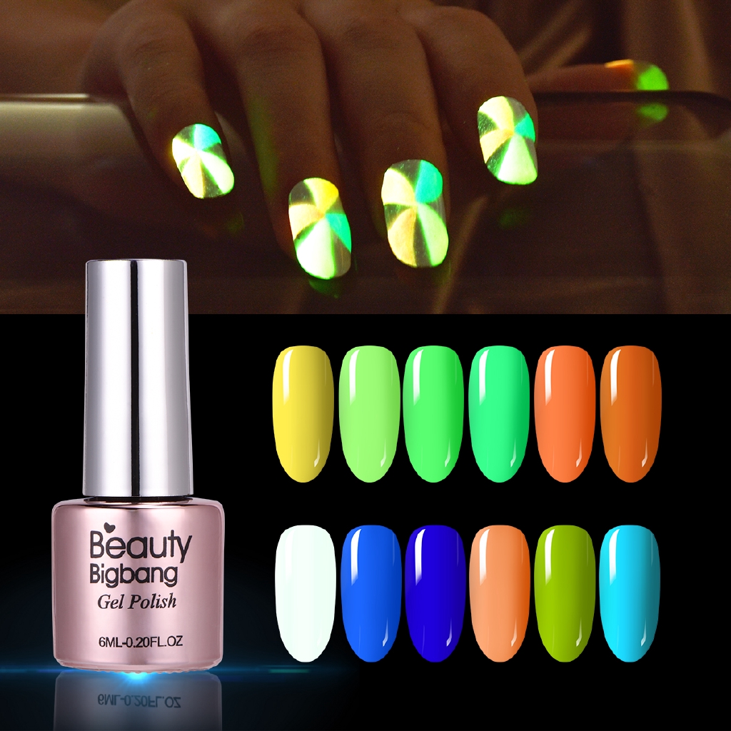 Chai sơn gel 6ml BEAUTYBIGBANG màu dạ quang đẹp mắt