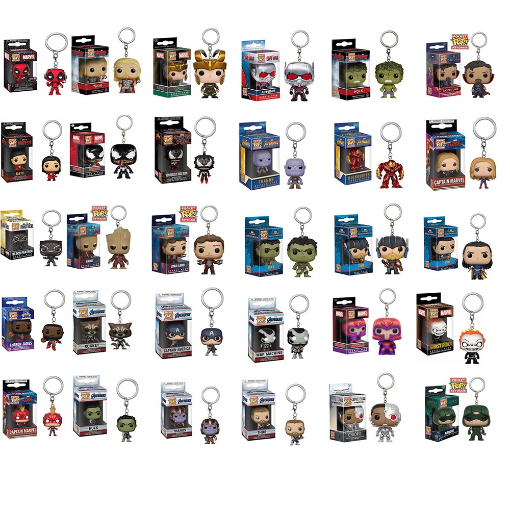 Funko Pop Móc Khóa Mô Hình Nhân Vật Thor Loki Doctor Strange Black Panther Ant-Man Venom Yoda The Mandalorian Darth Vader