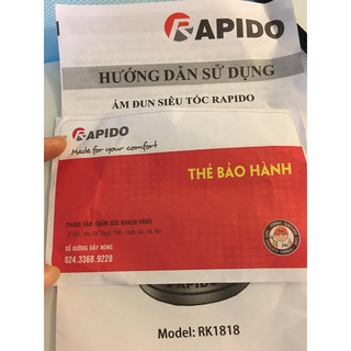 Ấm siêu tốc Rapido: RK1818- 1,8 lít
