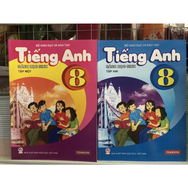 Tiếng anh lớp 8 tập 1 + tập 2 + bao kiếng