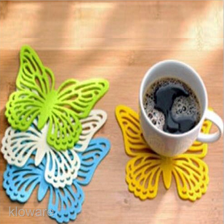 Bộ 4 Đế Lót Ly Chịu Nhiệt Hình Bướm Phục Sinh