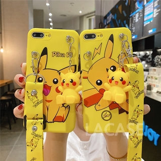 Ốp Lưng In Hình Pikachu Dễ Thương Kèm Dây Đeo Cho Oppo A57 A39 A37 A83 A71 R17 R15 R9S