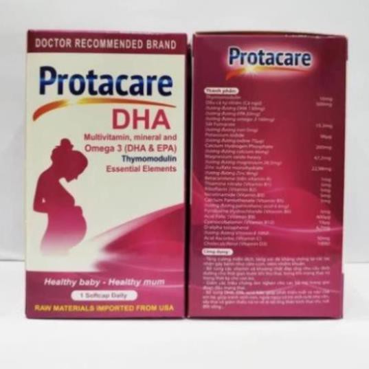 Viên bổ bà bầu Protacare DHA Bổ sung DHA,EPA,acid folic lọ 30 viên