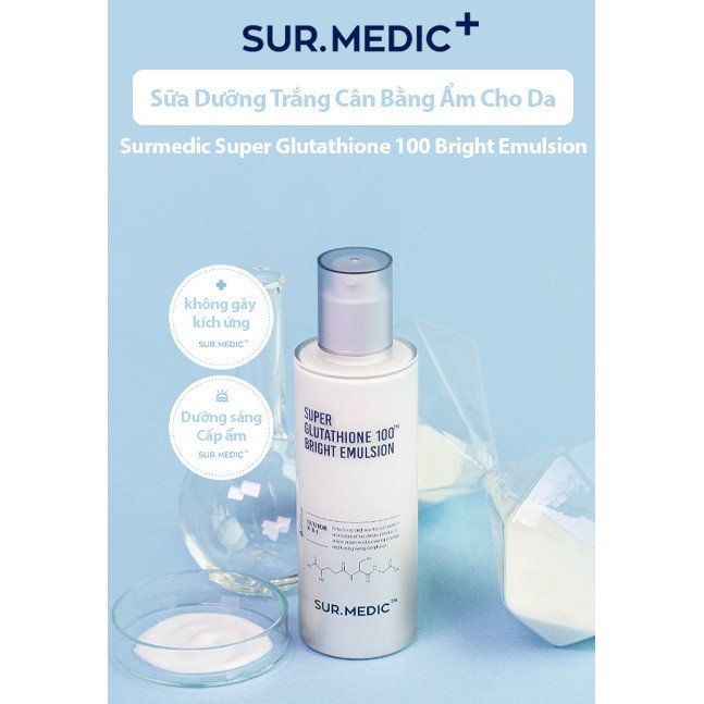 Sữa Dưỡng Trắng Da Sur Medic Super Glutathione 100 Bright Emulsion 120ml