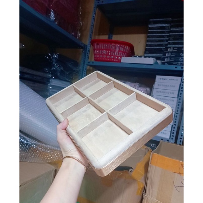 Khay Đựng Trang Sức Viền Bo Mạ Vàng Cao Cấp Hàng Loại 1 Chính Hãng