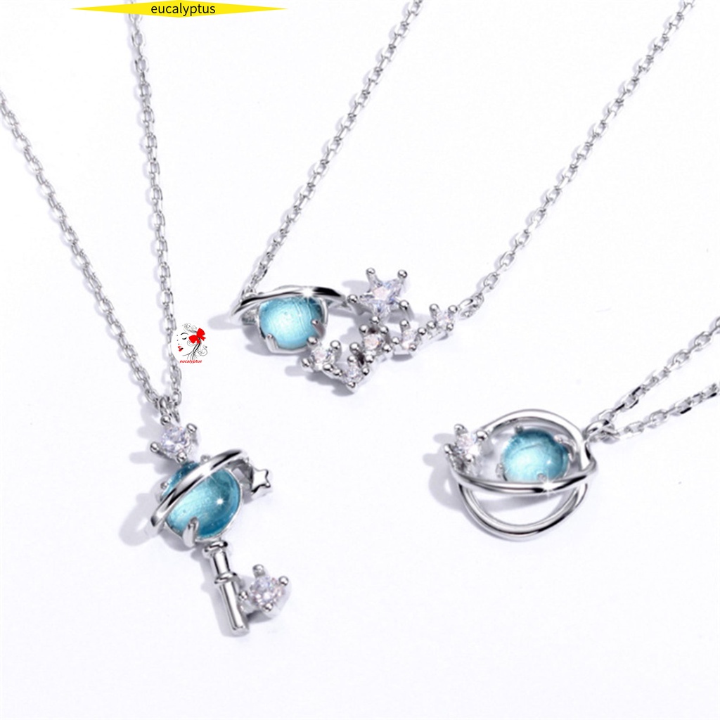 Bộ 1/3 Vòng cổ mặt dây hình hành tinh dải ngân hà thời trang độc đáo