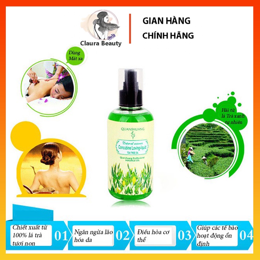 Dầu Massage Body Thiên Nhiên 200mL, Tinh Dầu Massage Dưỡng Ẩm, Thư Giãn, Tăng Khoái Cảm, CLAURA BEAUTY