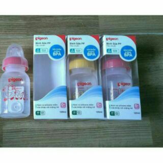 Bình sữa Pigeon 120ml ( núm silicone, BPA free)