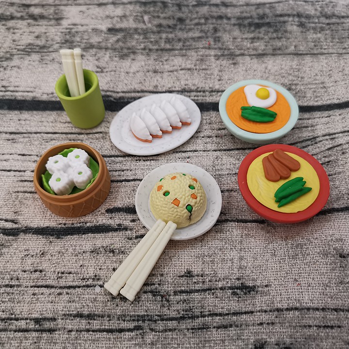 HCM - Set 6 cục gôm đồ ăn sáng ốp la xúc xích xíu mại điểm tâm