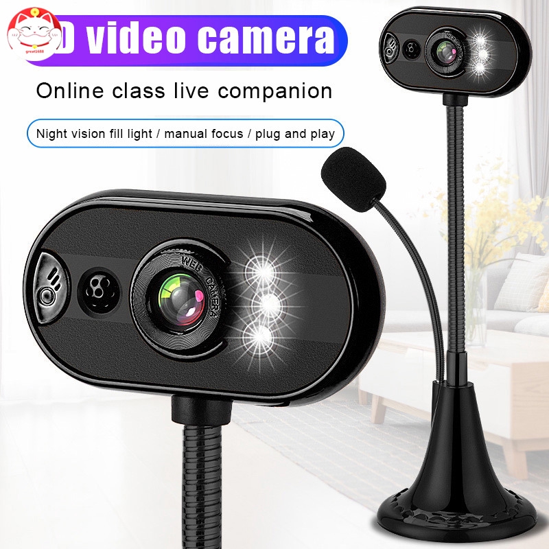 Webcam HD siêu nét tích hợp micro tiện lợi cho học trực tuyến