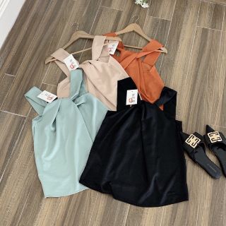 Áo lụa xoắn ngực mặc 2 kiểu