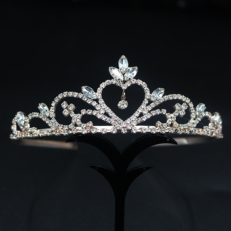 Mới Vương Miện Công Chúa Aisha Đính Đá Mạ Vàng Thời Trang Cho Cô Dâu
