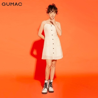 Đầm ôm nữ GUMAC 2 dây sexy, năng động màu kem đủ size DA12178