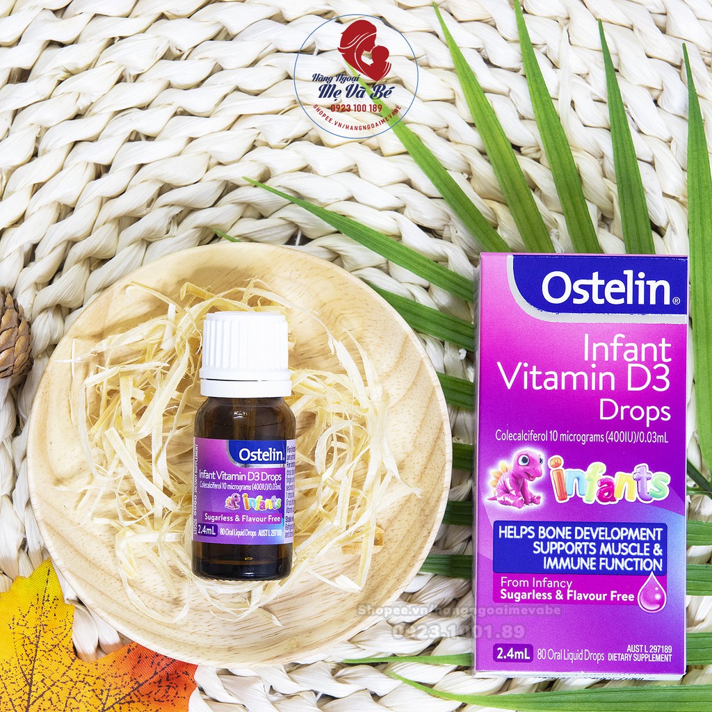 Vitamin Ostelin D3 Drops Úc dạng nhỏ giọt 2.4ml cho bé [Date 07/2022]