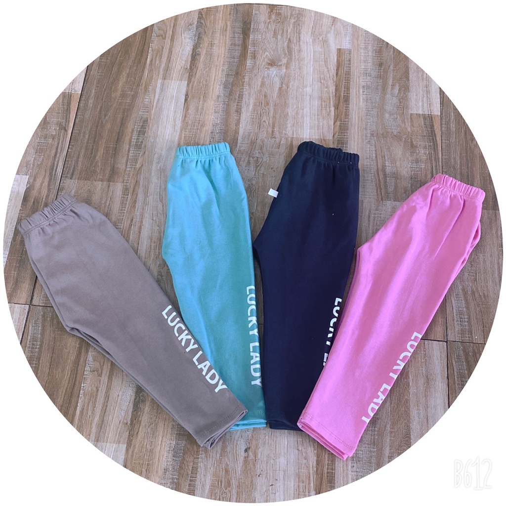 Quần legging cho bé gái chữ LUCKY