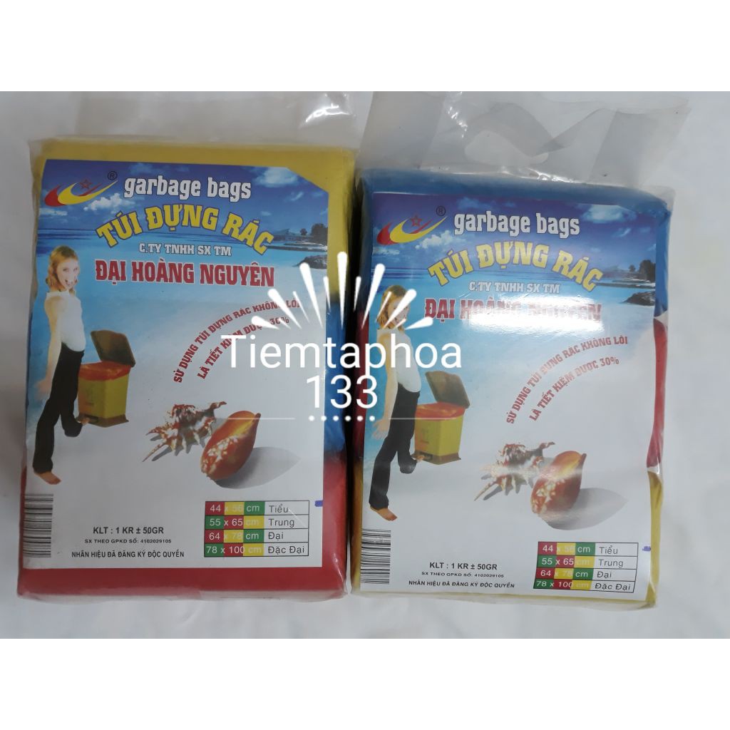 (HCM) Túi rác cuộn màu giá rẻ, không lõi 1kg tiểu, trung, đại và đại đại - Đại Hoàng Nguyên