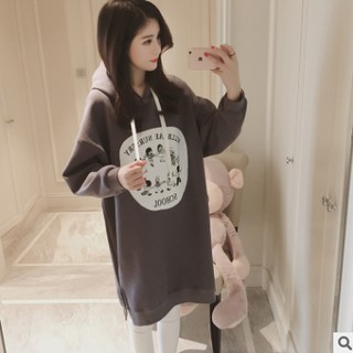 Áo hoodie nữ dáng dài