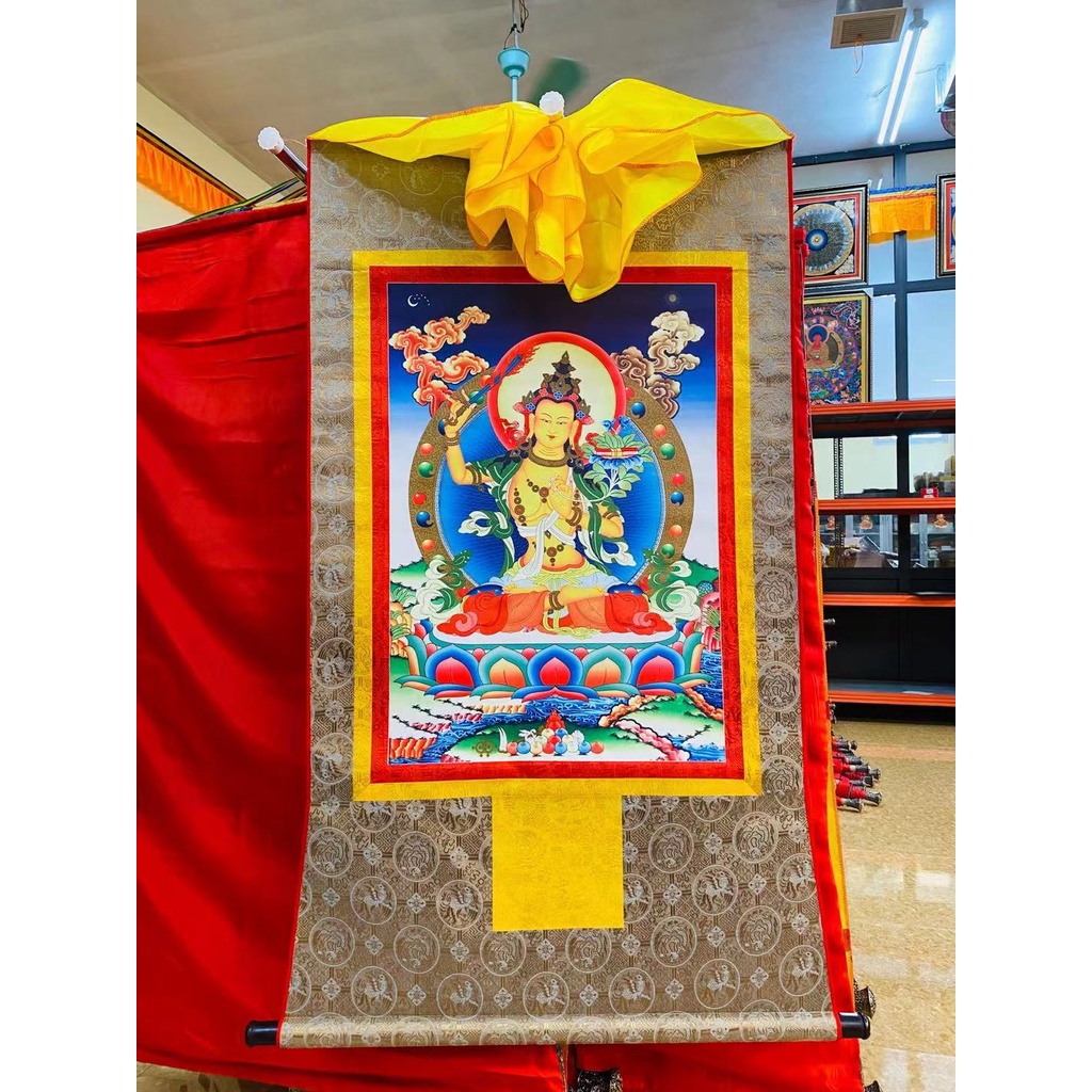 Tranh Thangka 1.2m - Vải mềm nâu Tây Tạng