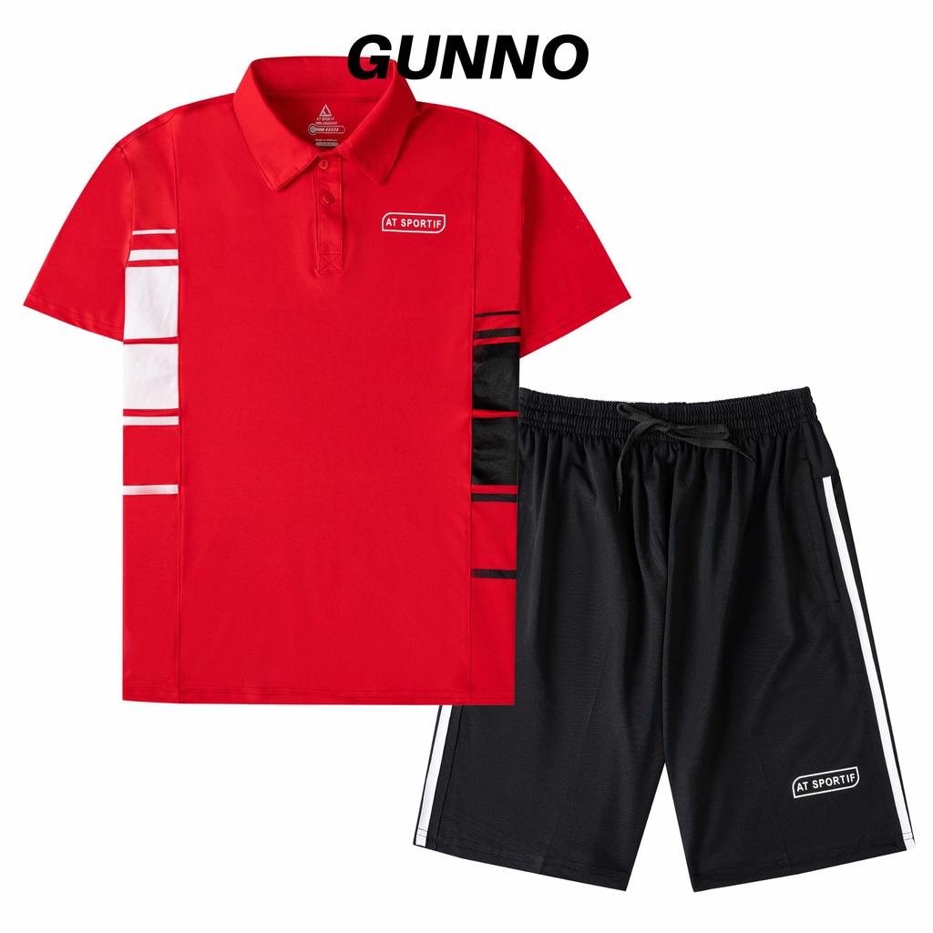 Bộ Quần Áo Thể Thao Nam Nhiều Màu Có Cổ Thời Trang Cao Cấp GUNNO