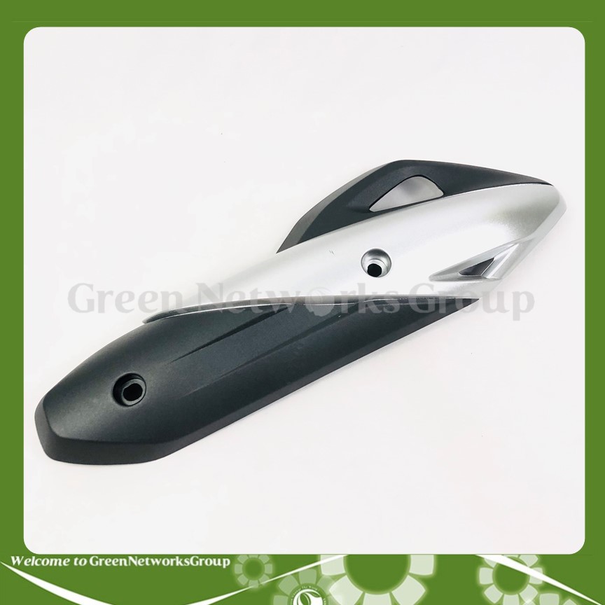 Ốp pô PCX gắn cho xe Airblade Vario Click màu đen bạc Greennetworks