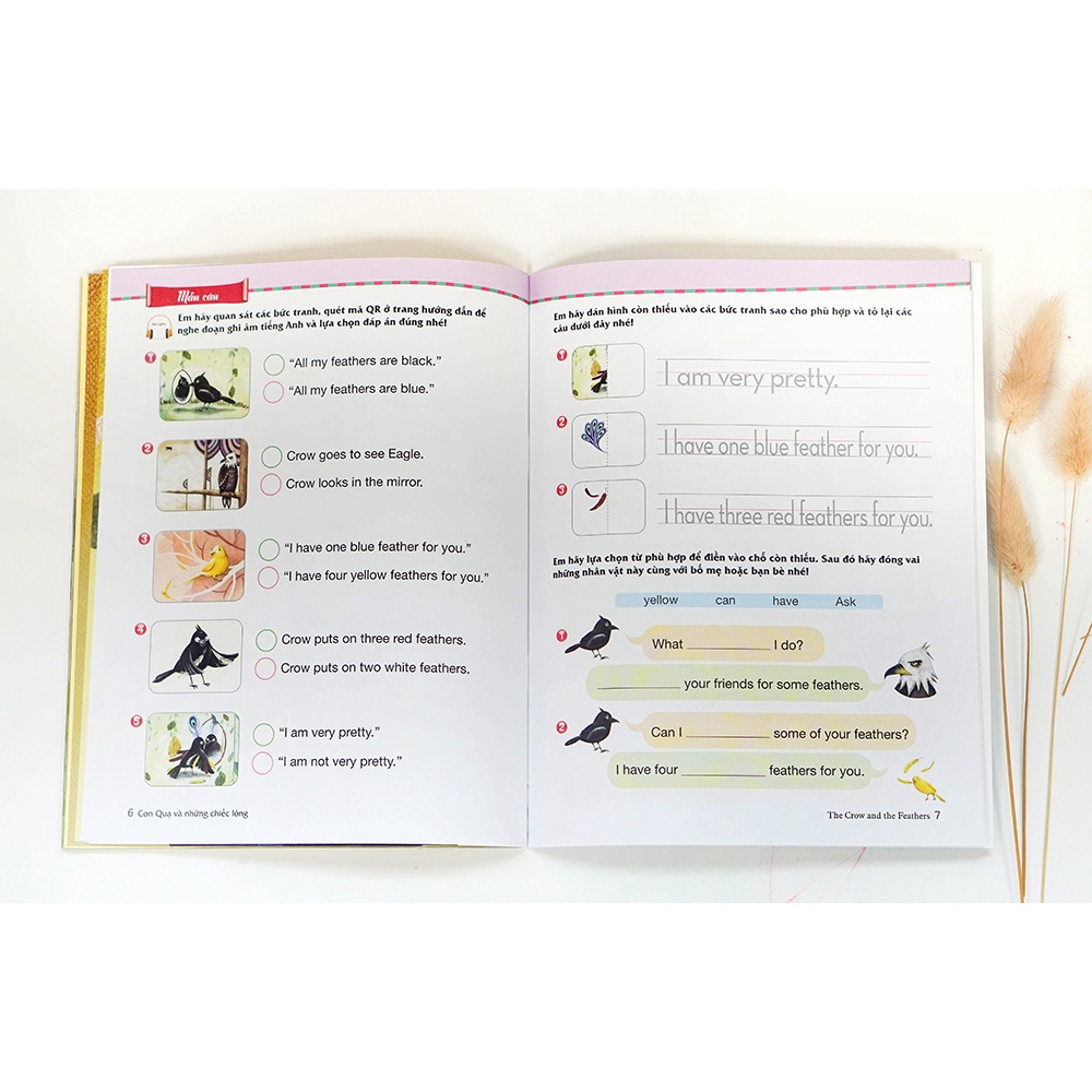 Sách - Học tiếng Anh cho trẻ trên 3 tuổi - Combo 7 cuốn - Học tiếng Anh cùng truyện ngụ ngôn Aesop