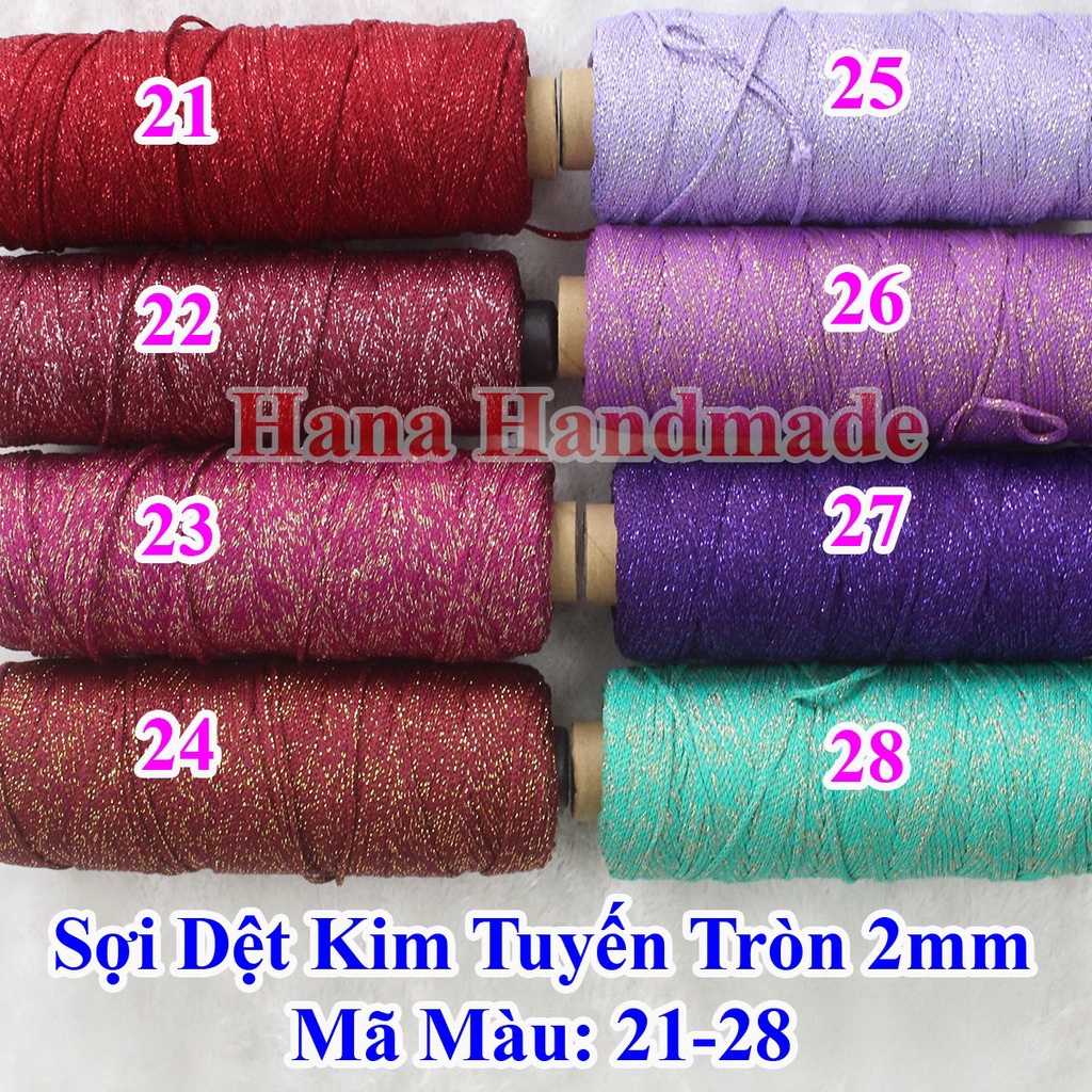 Sợi dệt kim tuyến tròn 2mm 30k/cuộn