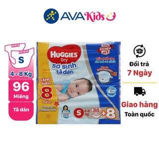 Tã dán sơ sinh Huggies size S 96 miếng (từ 4 - 8 kg)