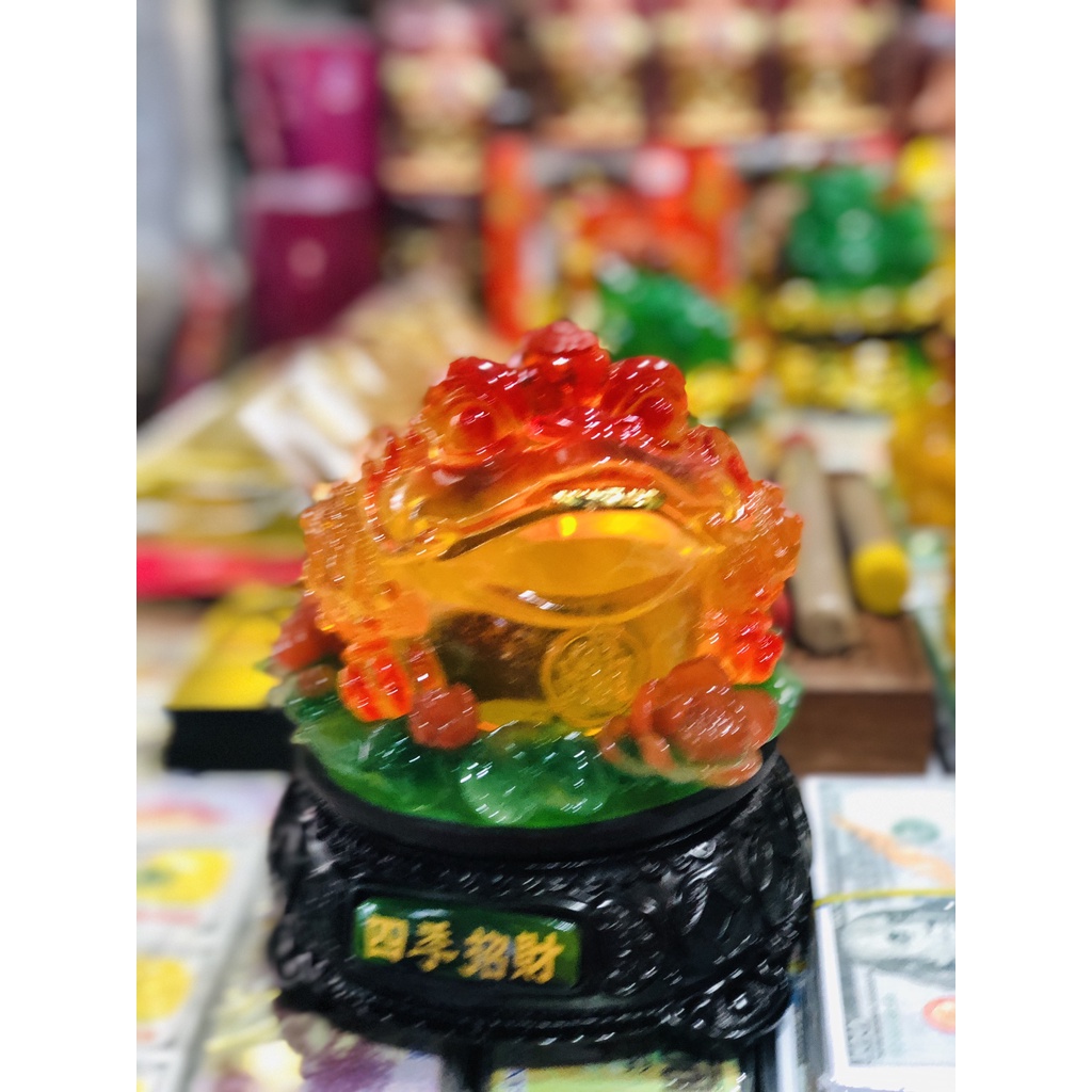 Tượng Cóc Ba ChânThiềm Thừ chiêu tài lộc Size lớn [Trầm Hương Búp Sen]