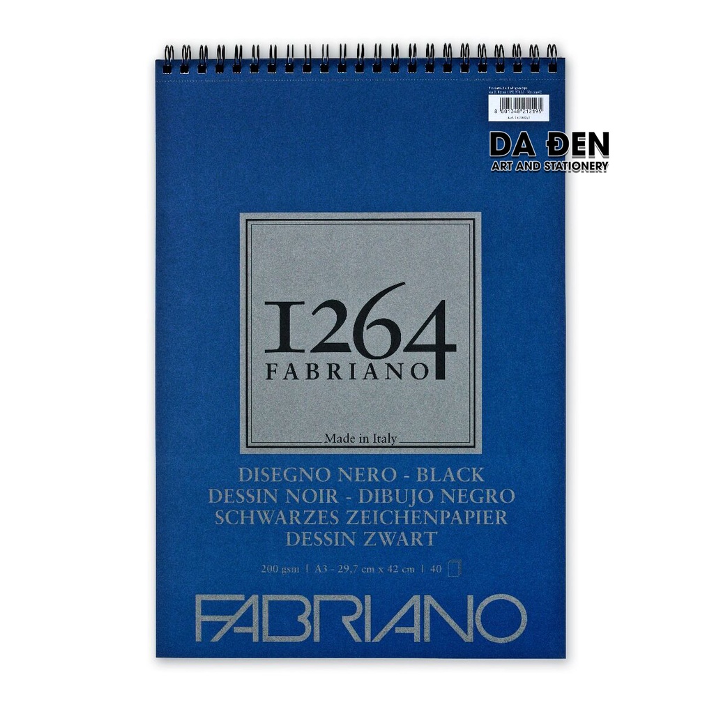 [DA ĐEN] Sổ Fabriano 1264 Giấy Đen A3 200g/m²