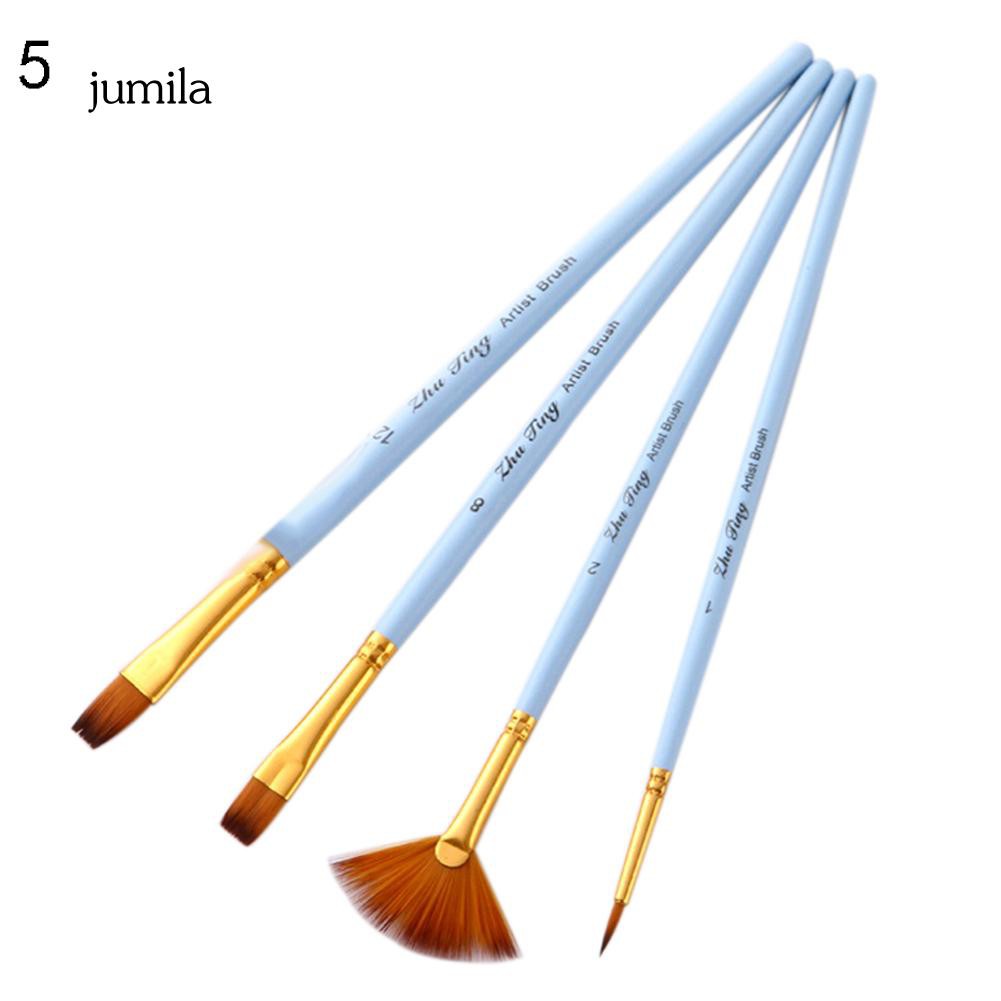 Bộ 4 cọ vẽ màu nước / dầu với cán gỗ tiện dụng tùy chọn