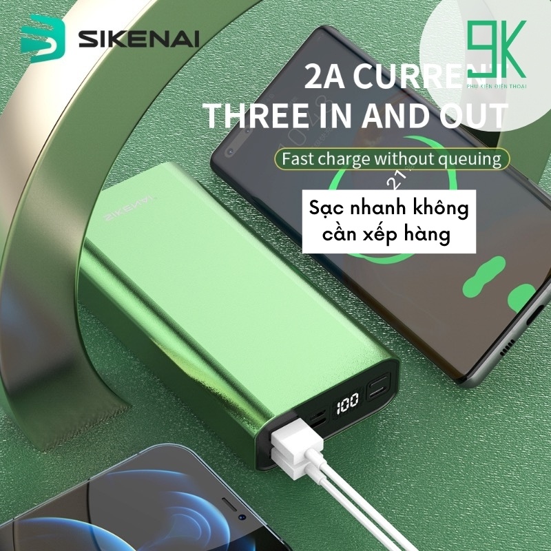 Sạc dự phòng 20000 mAh chính hãng SIKENAI TB-20, bảo hành 12 tháng