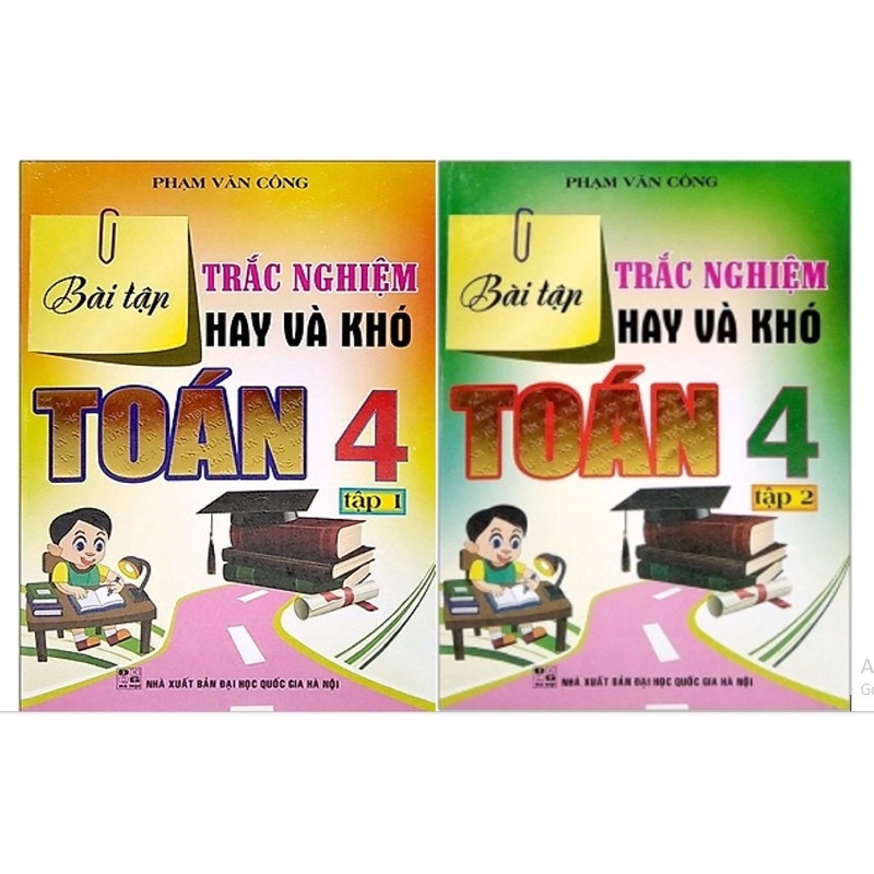 Sách - (Combo 2 tập) Bài Tập Trắc Nghiệm Hay Và Khó Toán 4