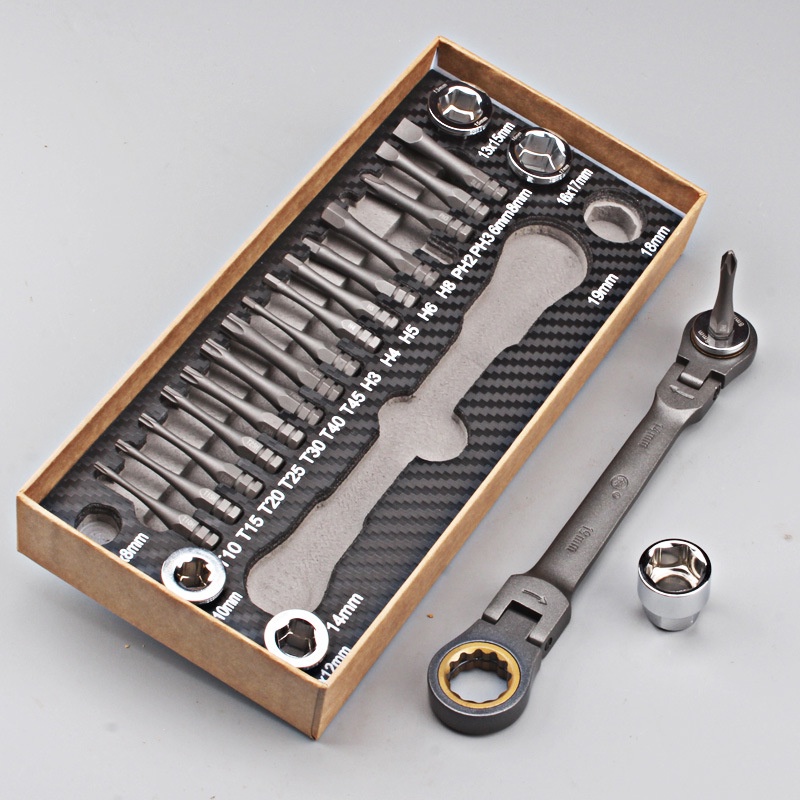 Bộ Cờ Lê 72 Răng Đầu Lục Giác Xoay 180 Độ Tùy Chỉnh Chuyên Dụng Sửa Chữa Đồ Gia Dụng