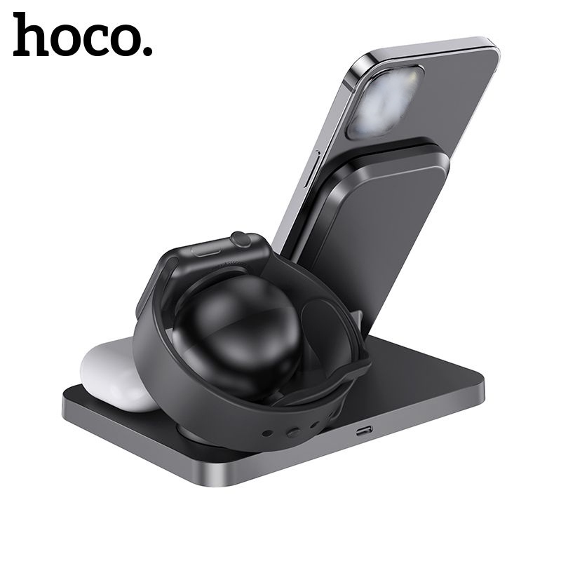 Đế sạc nhanh không dây 15W 3in1 Hoco CW33 chinh hãng
