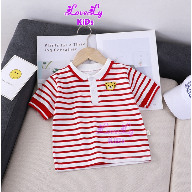 Áo polo cho bé trai chất thun cotton có cổ đủ size phong cách Hàn Quốc - LoveLy Shop