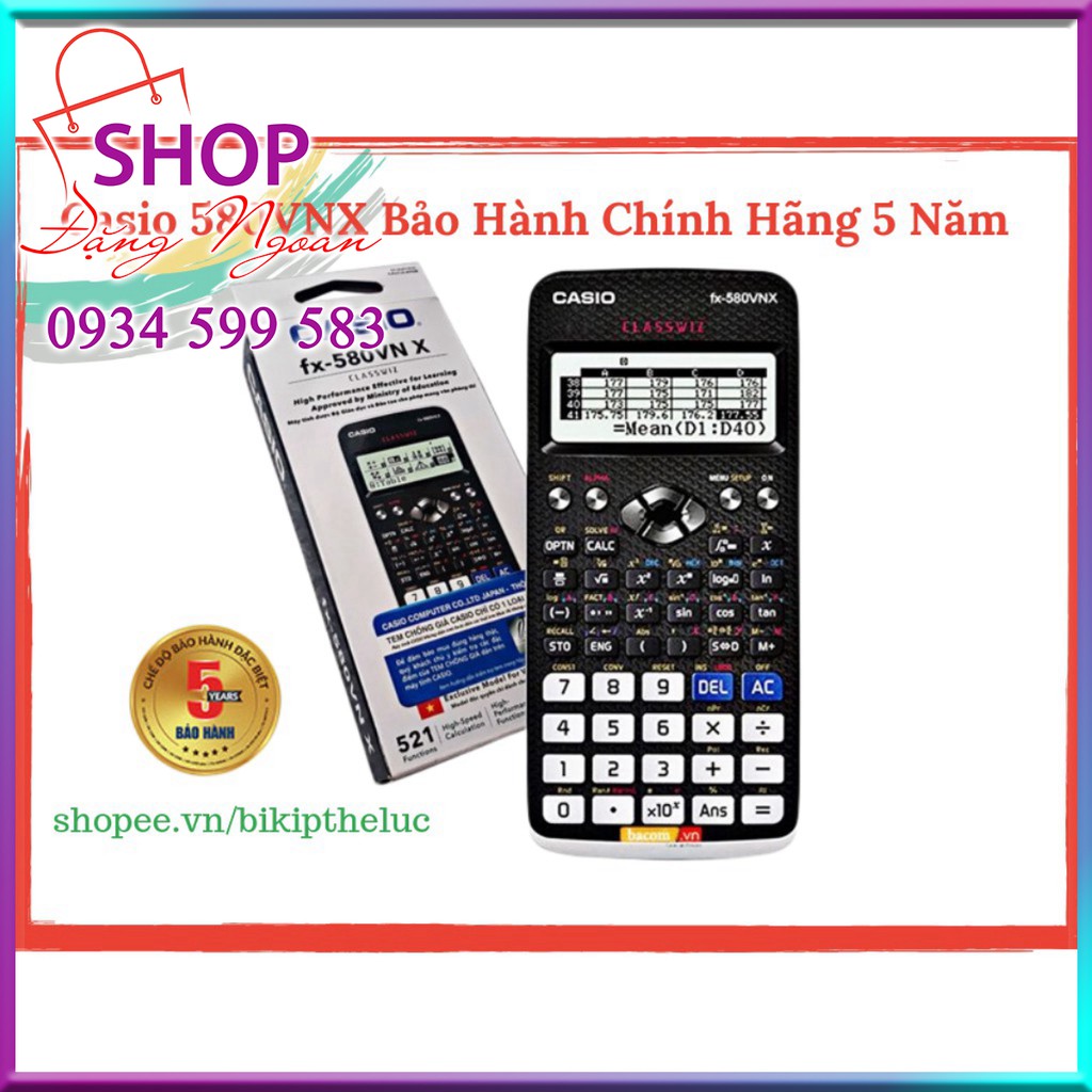 ❤️  Máy Tính Casio FX 580 VNX Hàng Chính Hãng Bảo Hành 7 Năm BITEX - Đặng Ngoan Shop