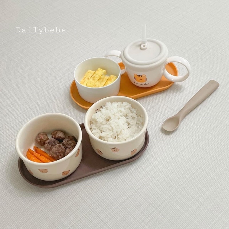 BÁT SỨ / HŨ SỨ ĂN DẶM BLUEMAMA / DOTTODOT- MADE IN KOREA