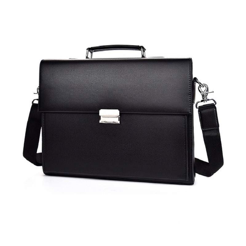 Túi xách cặp công sở da bò T54 khóa số 38x30x8cm bảo hành da 12 tháng (Nâu-Đen) | BigBuy360 - bigbuy360.vn