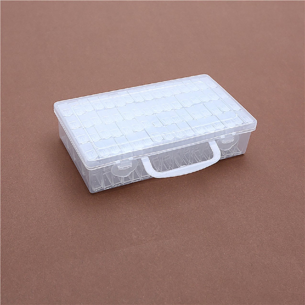 Hộp nhựa trong suốt đựng hạt cườm trang trí thủ công 64 ngăn tiện lợi