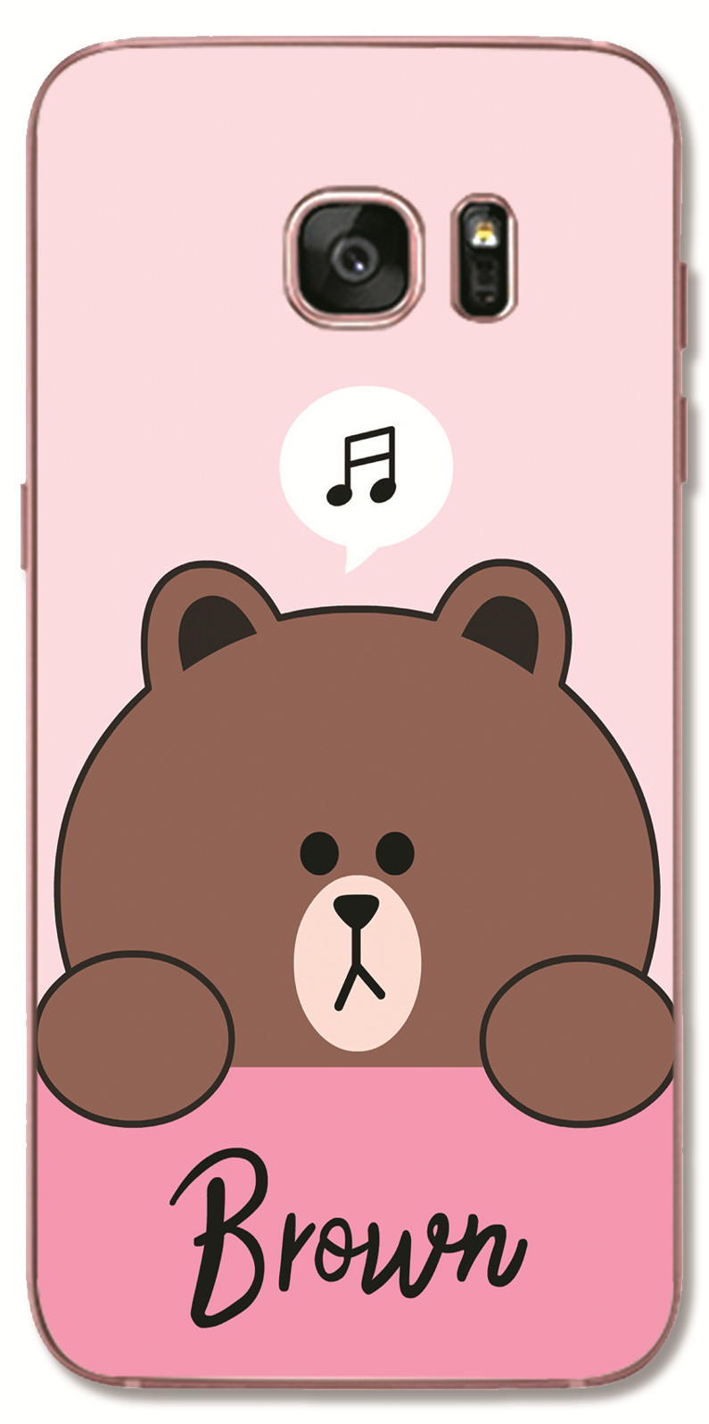 Samsung Galaxy S8 Plus / Note 4 5 3 2 N7100 N9000 INS Cute Cartoon Brown bear Soft Silicone TPU Phone Casing Lovely Pig and Rabbit Case Back Cover Couple